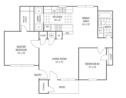 Two Bedroom Affordable Apartment at Mockingbird Lane Plaza Affordable Apartments in Victoria TX